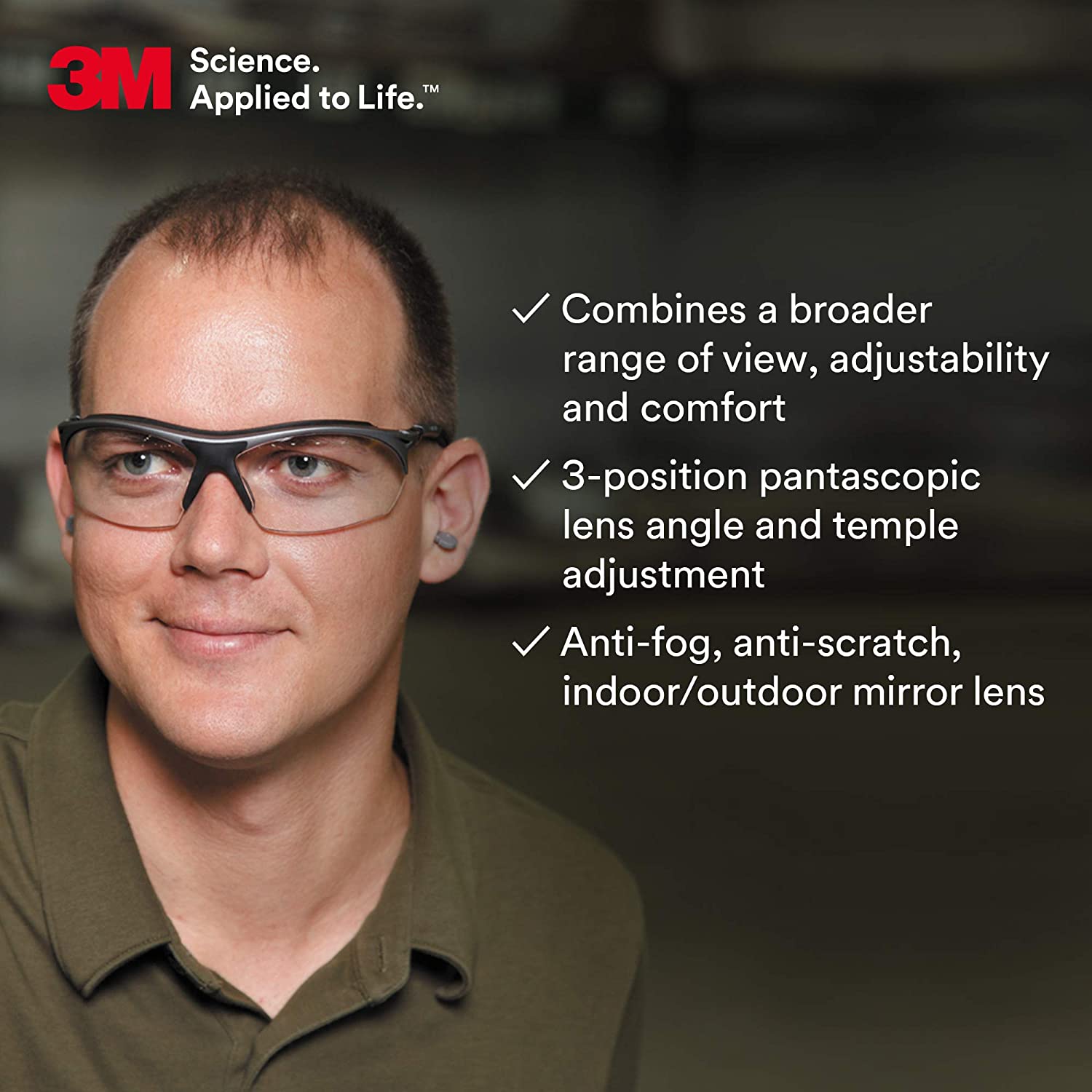 3M™ Maxim™ GT Protective Eyewear, Clear Anti-Fog Lens, Metallic Gray and Black Frame, 14246-00000-20 Buy online Dubai UAE Truequality.ae-C